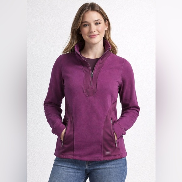 REI Tops - REI Women's Plum Quarter-Zip Fleece